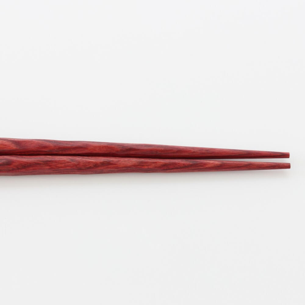 tips of the kaba no ki red thick cut futokezuri chopsticks