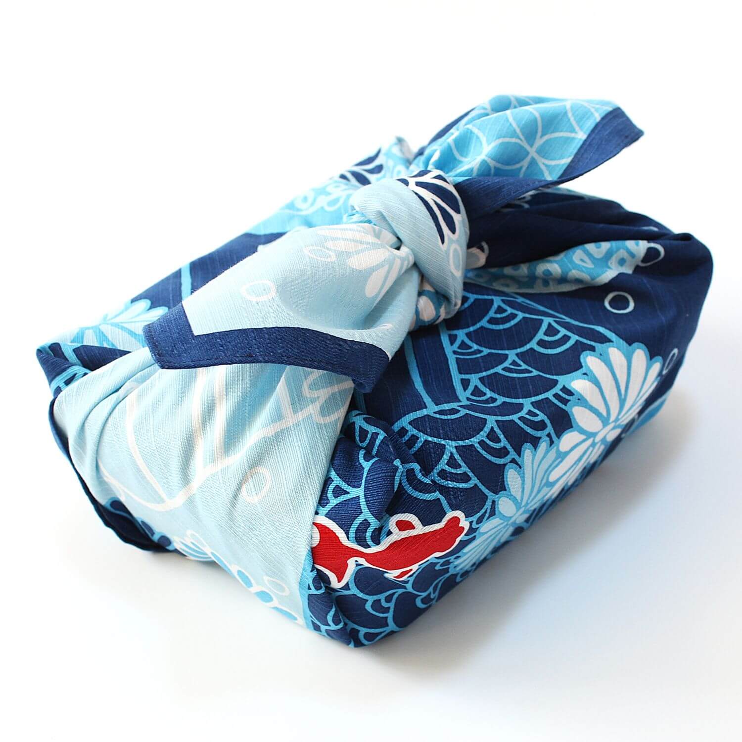 Hamamonyo Chrysanthemum and Goldfish Furoshiki Wrapping Cloth 70cm