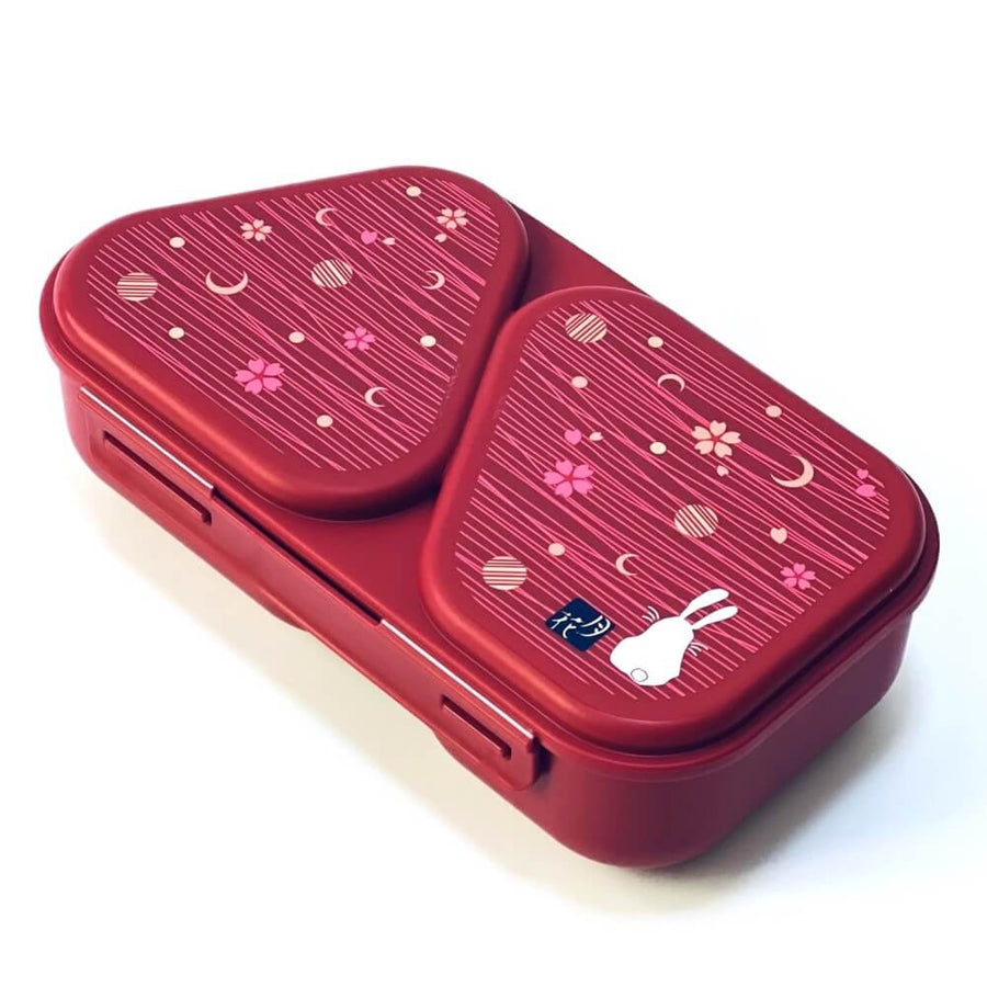 Rabbit, moon and sakura flowers onigiri bento case & mould