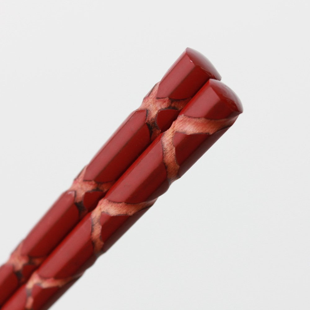 ultra close up handles hachikaku red chopsticks