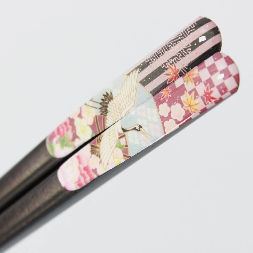 ultra close up handle japanesque crane chopsticks