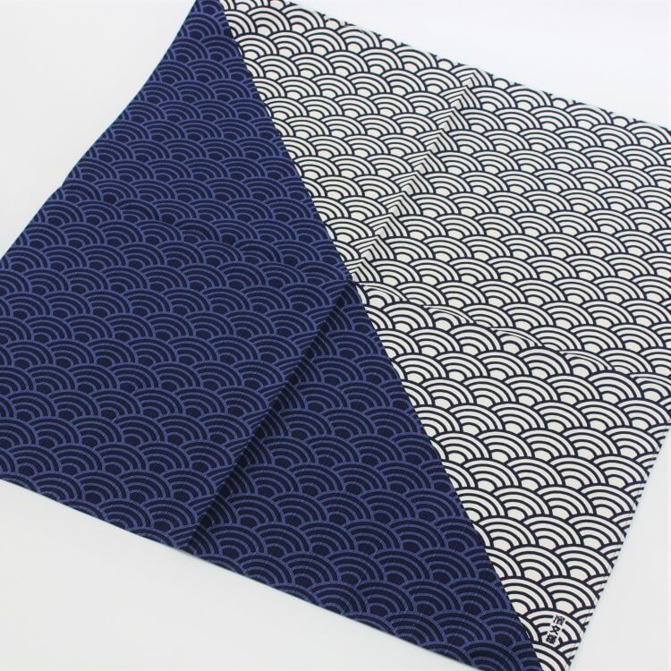 blue wave wrapping cloth laid flat