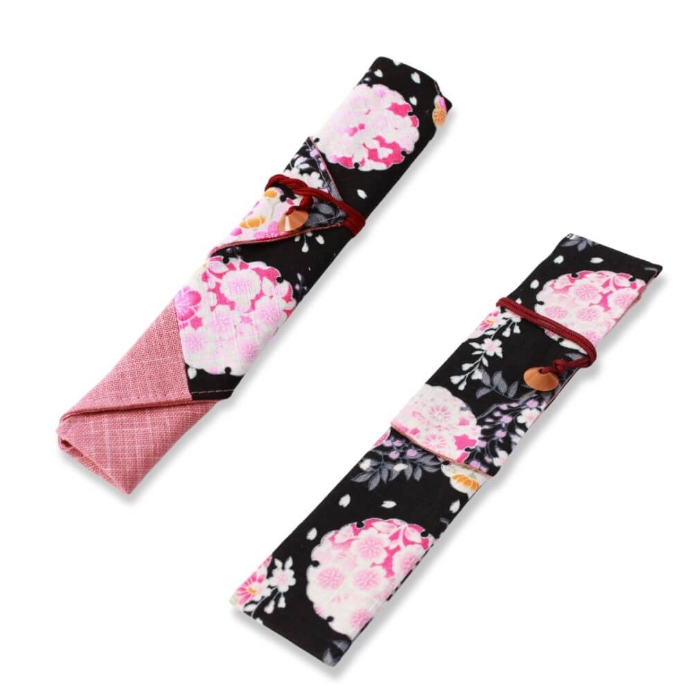 wrap and flap fabric chopsticks case flowers in the night