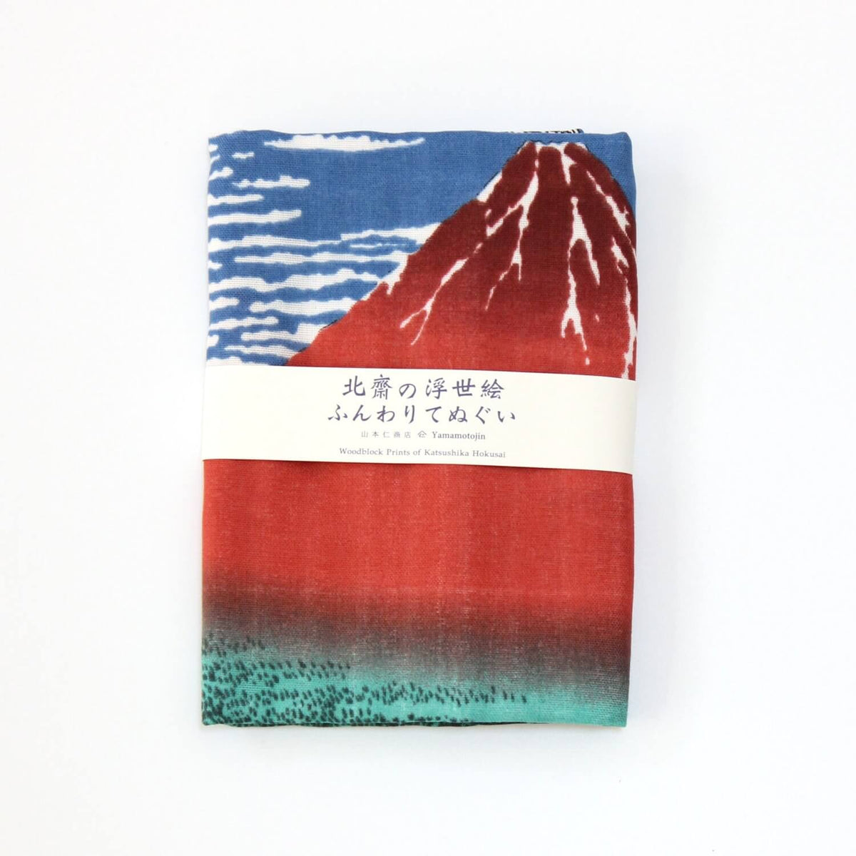 Yamamotojin Double Gauze Tenugui Hokusai Red Fuji