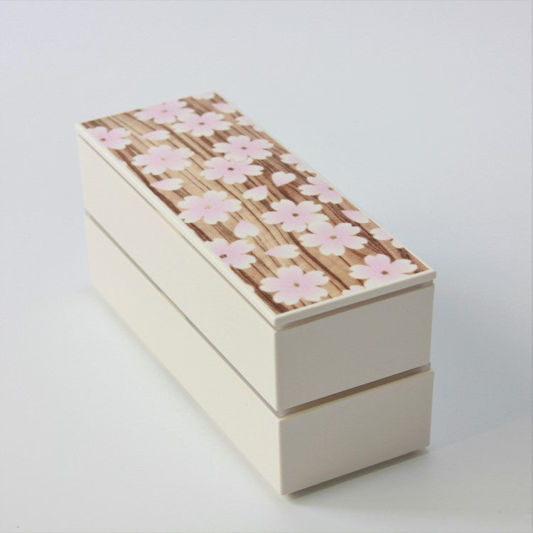 Sakura Mokume Slim Pink 2 Tier Bento Box