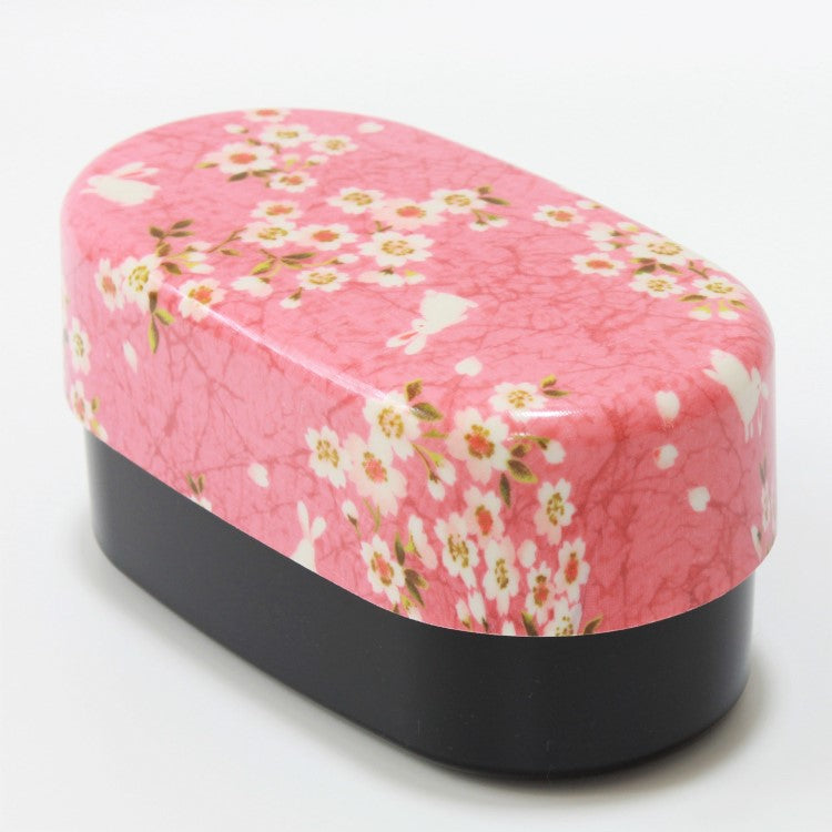 Sakura Usagi Pink 2 Tier Bento Box at Majime Life