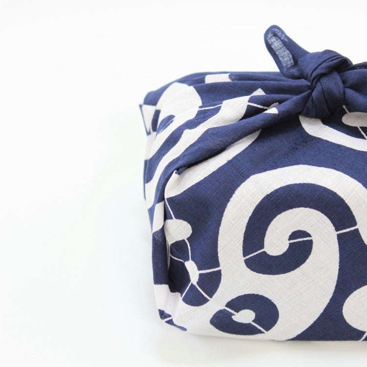 Tokolo Musubi Karakusa Navy Furoshiki Japanese wrapping cloth