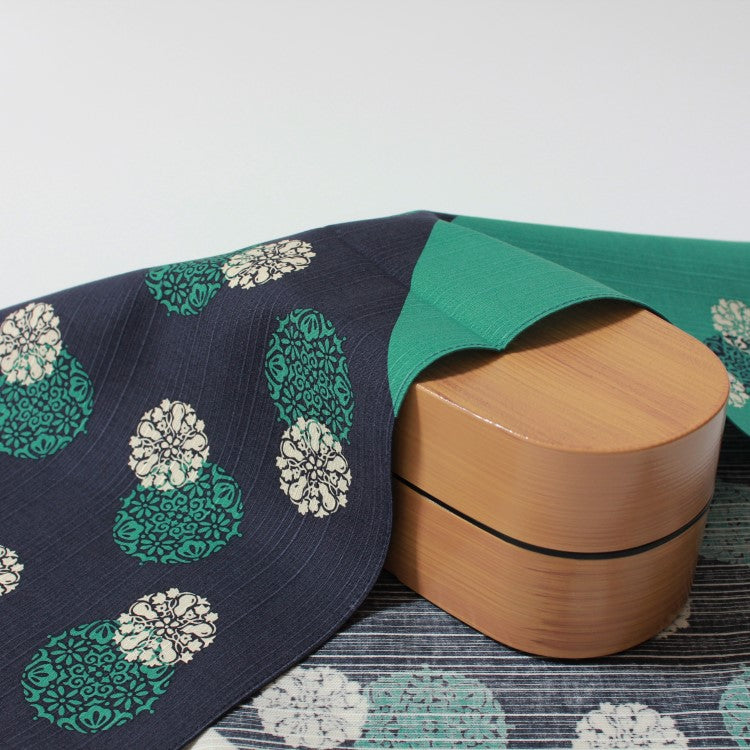 hana komon furoshiki wrapping the nuri wappa bento box