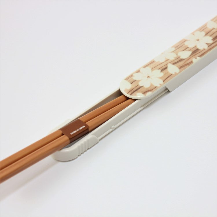 Chopsticks fit into Sakura Mokume white case