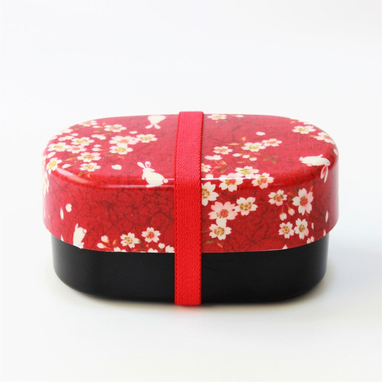 Sakura Usagi Red 2 Tier Bento Box