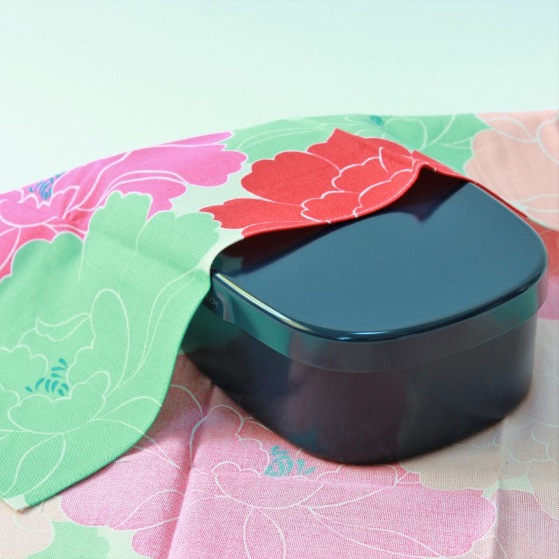 Majime Life Peony red furoshiki cover a bento box