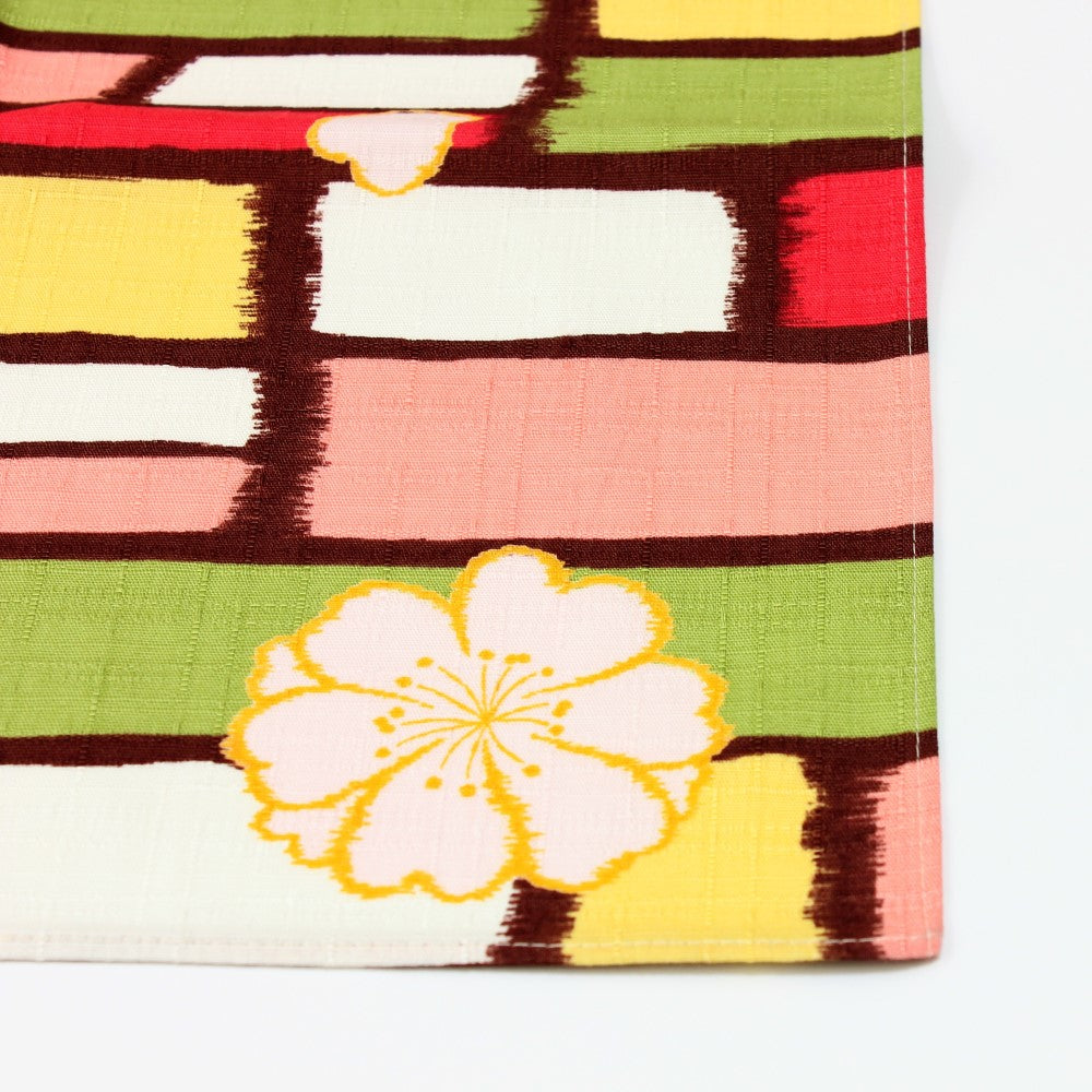Majime Life Japanese Wrapping Cloth Furoshiki Sakura flowers on a retro design background