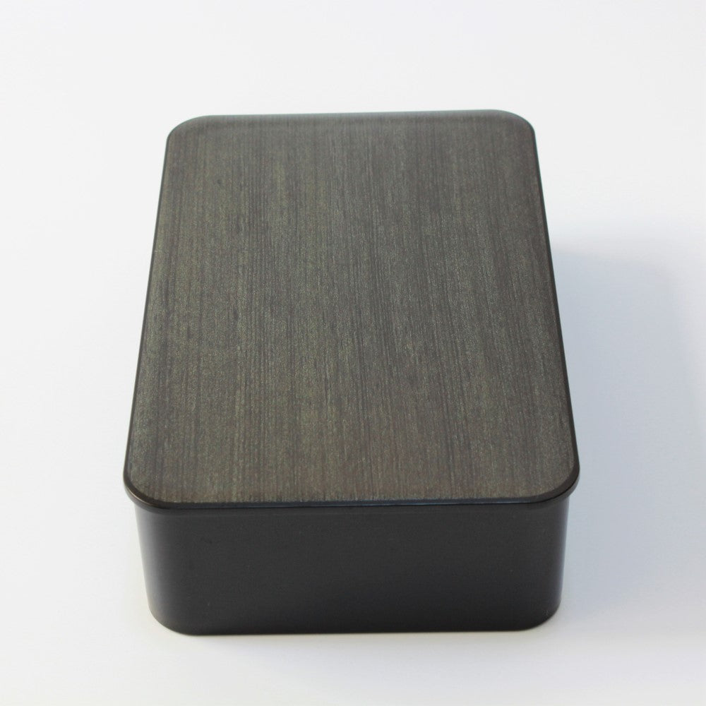 Front view of the Walnut woodgrain bento box at Majime Life