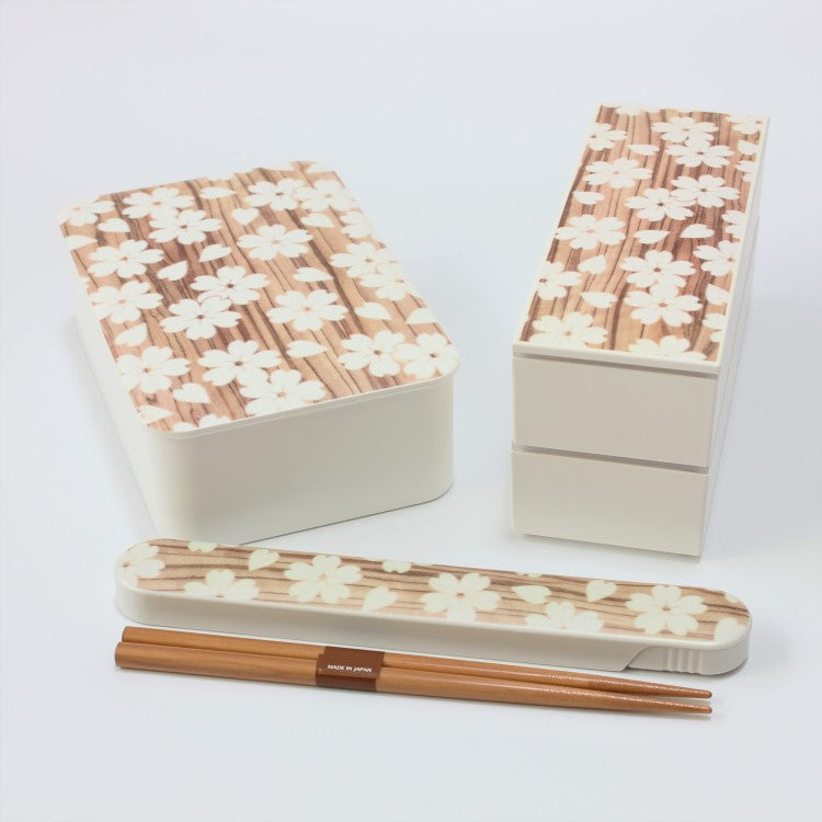 Sakura Mokume bento box and chopsticks set at Majime Life