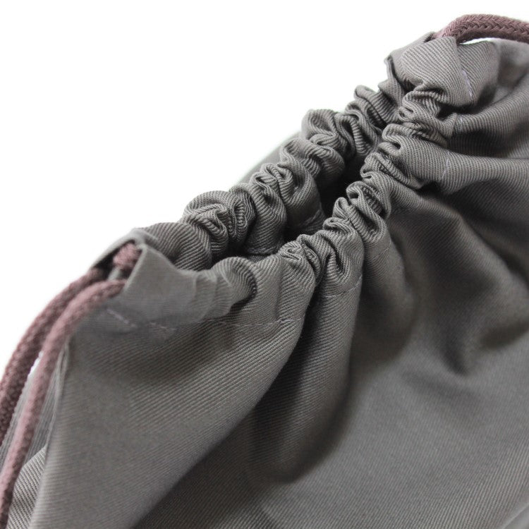 Close up shot showing the opening of the basic grey bento bag sold at Majime Life