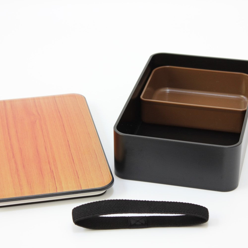 Majime Life Cherry Woodgrain 1 tier bento box from Japan with inner container Japanese bento boxes for adults microwave and dishwasher safe Made in Japan bento lunch box