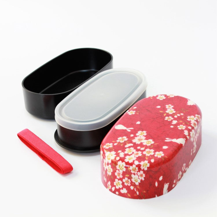 Sakura Usagi Red 2 Tier Bento Box