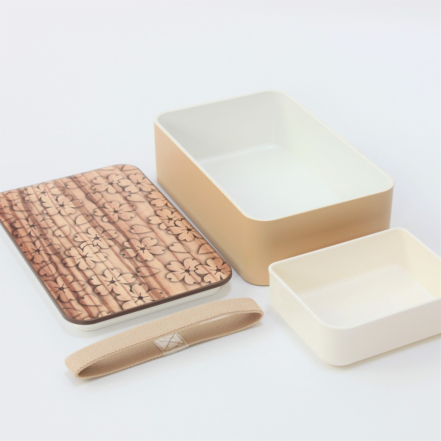 Majime Life Sakura Mokume Natural 1 Tier Bento box from Japan Japanese Bento box for adults Made in Japan lunch box microwave and dishwasher safe