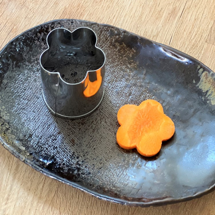 carrot cut with japanese plum flower cutter shape