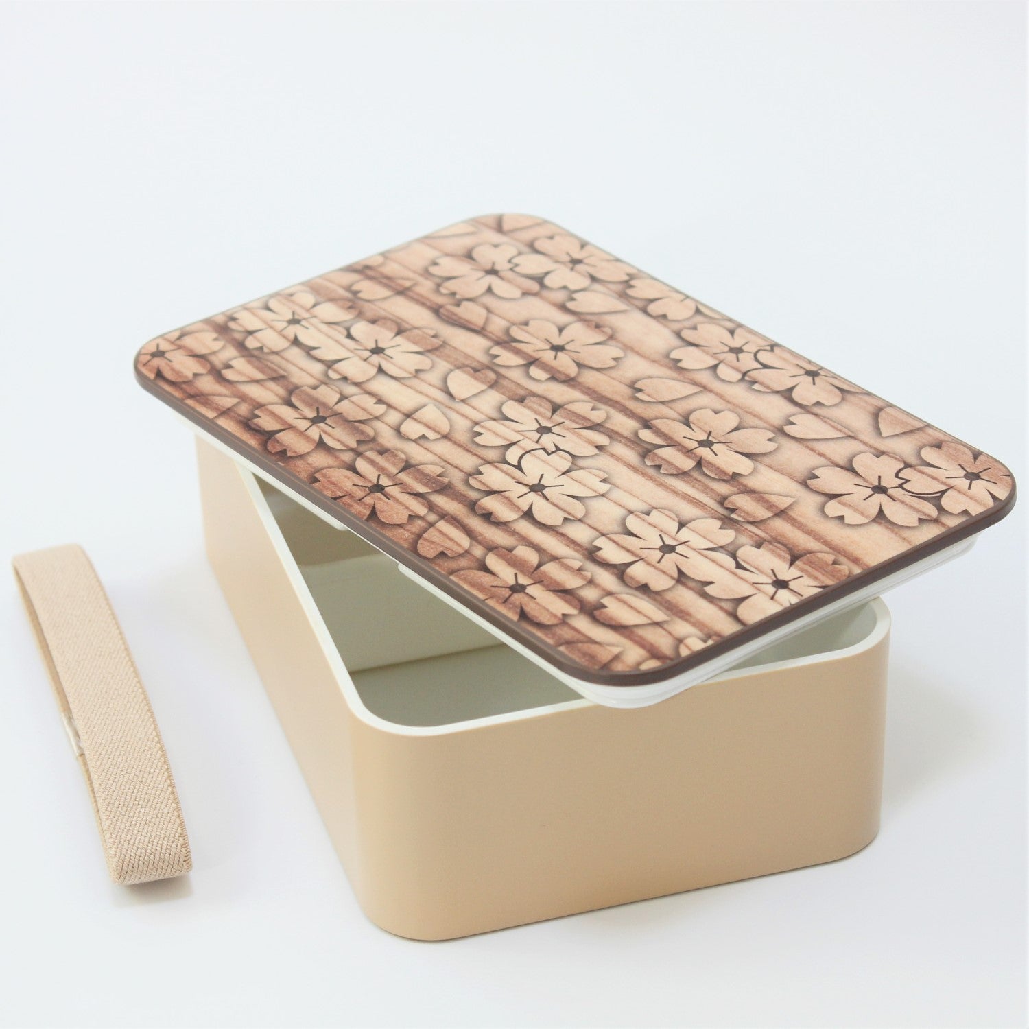 Majime Life Sakura Mokume Natural 1 Tier Bento box from Japan Japanese Bento box for adults with inner container Made in Japan lunch box microwave and dishwasher safe