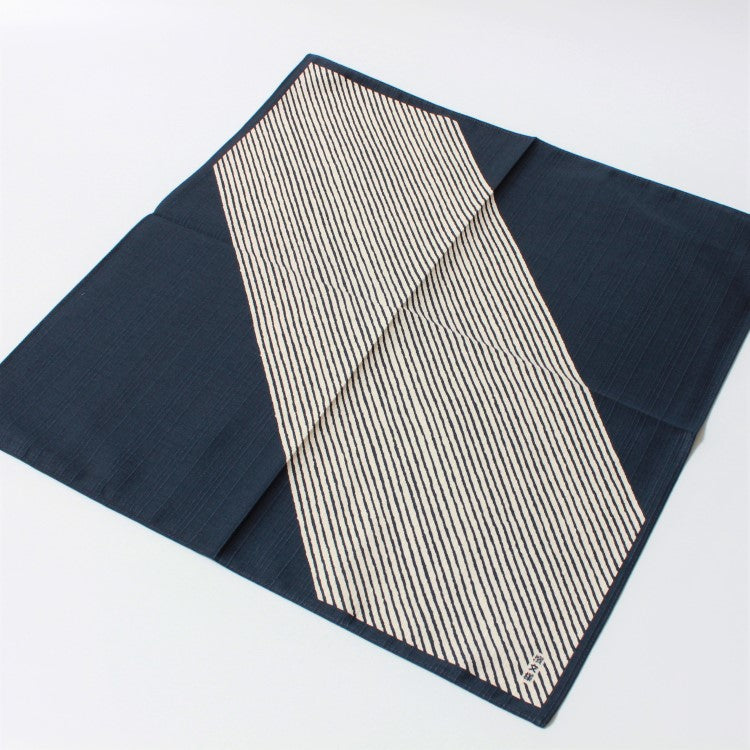 full view of the hama monyo shima stripes navy blue japanese wrapping cloth