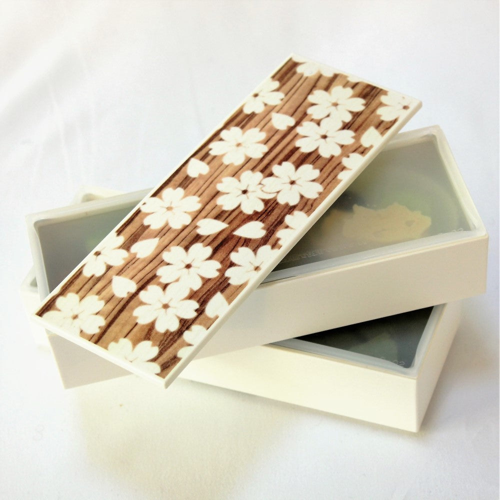 Majime Life Sakura Mokume Slim 2 tier bento box Japanese bento boxes for adults bento box from japan made in japan lunch box 2 layers compact slim bento lunch box
