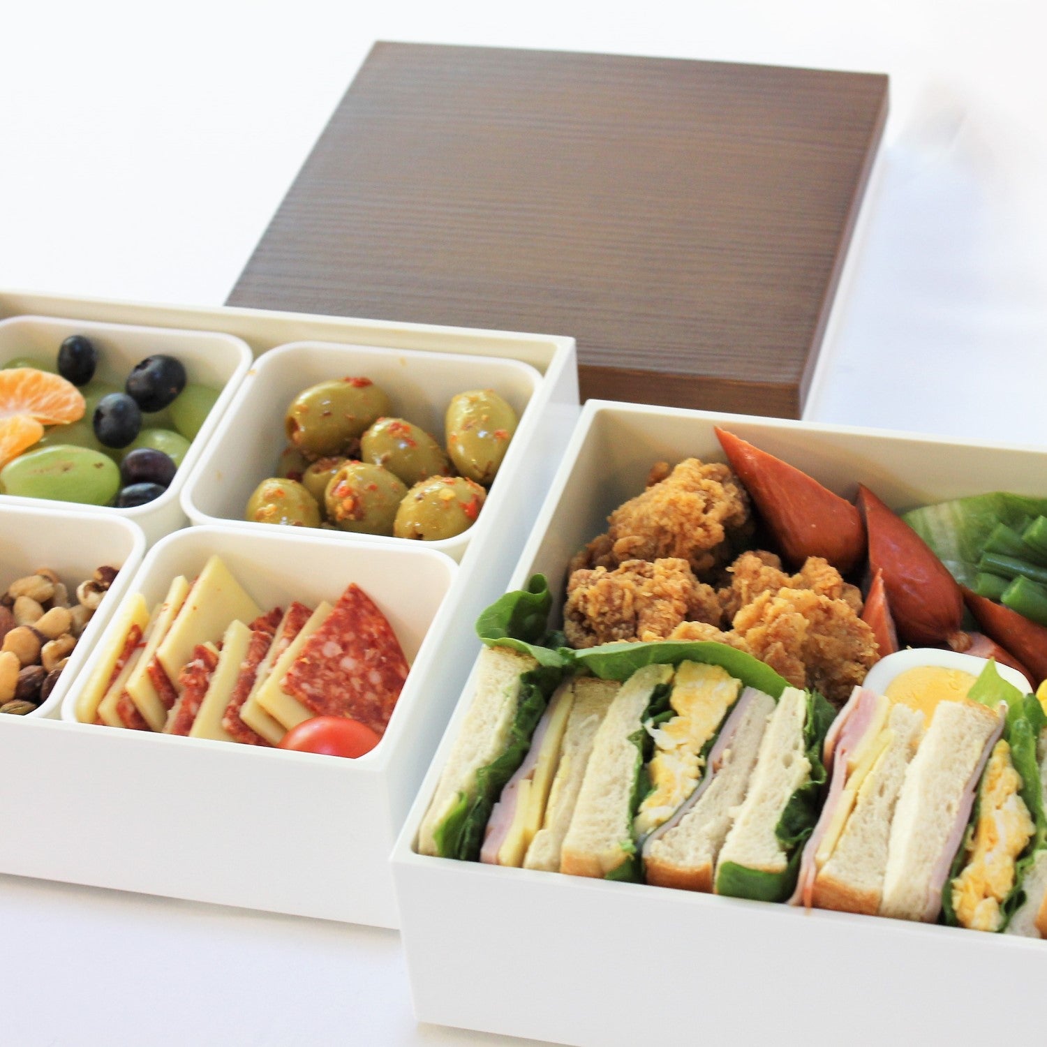 Majime Life Mokume 2 Tier Picnic Bento Box Japanese Bento Boxes for Adults Made in Japan bento lunch box for picnics parties gathering housewarming great as a grazing charcuterie board