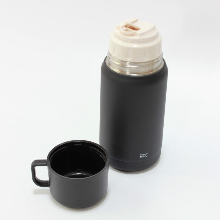 Trip drink bottle from thermo mug showing cup removed and cap spout open