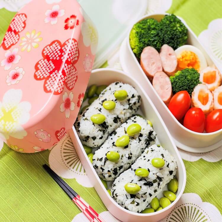 Pink bento box with Sakura patterns